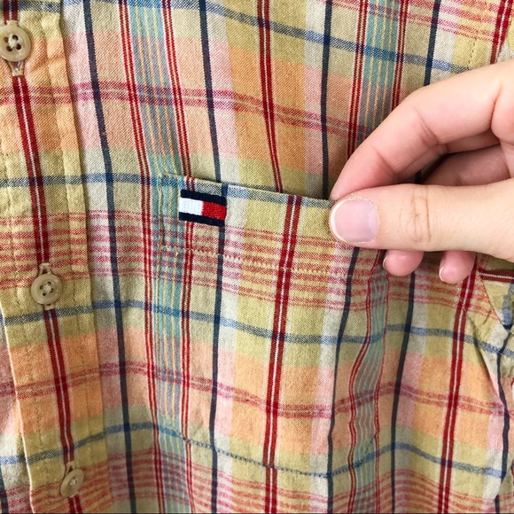 Tommy Hilfiger Yellow, Red Plaid Button Down Shirt - Picture 2 of 5